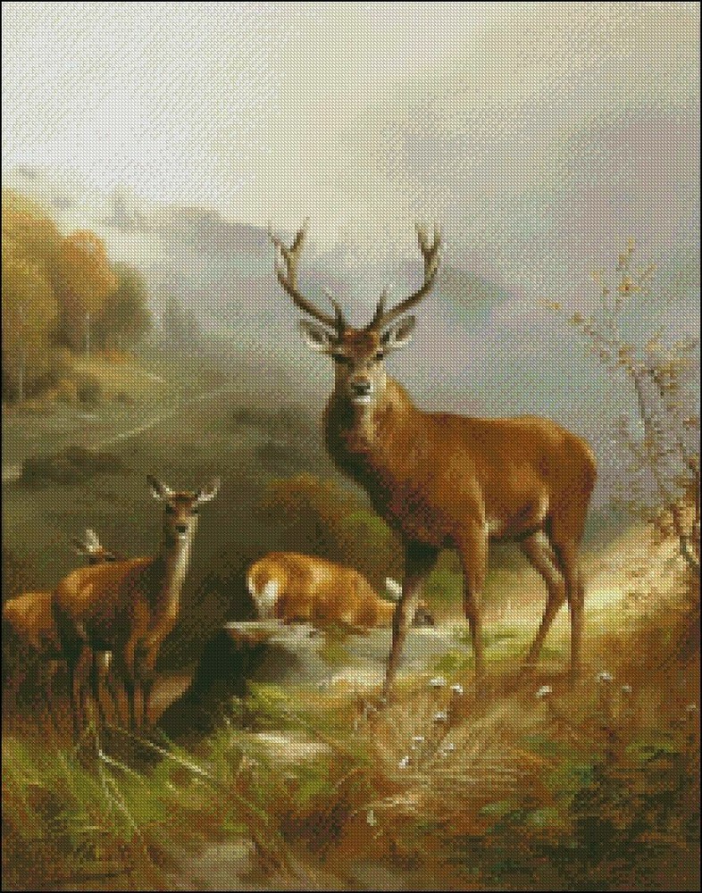 Chart Needlework DIY - Counted Cross Stitch Patterns - Animals Deer