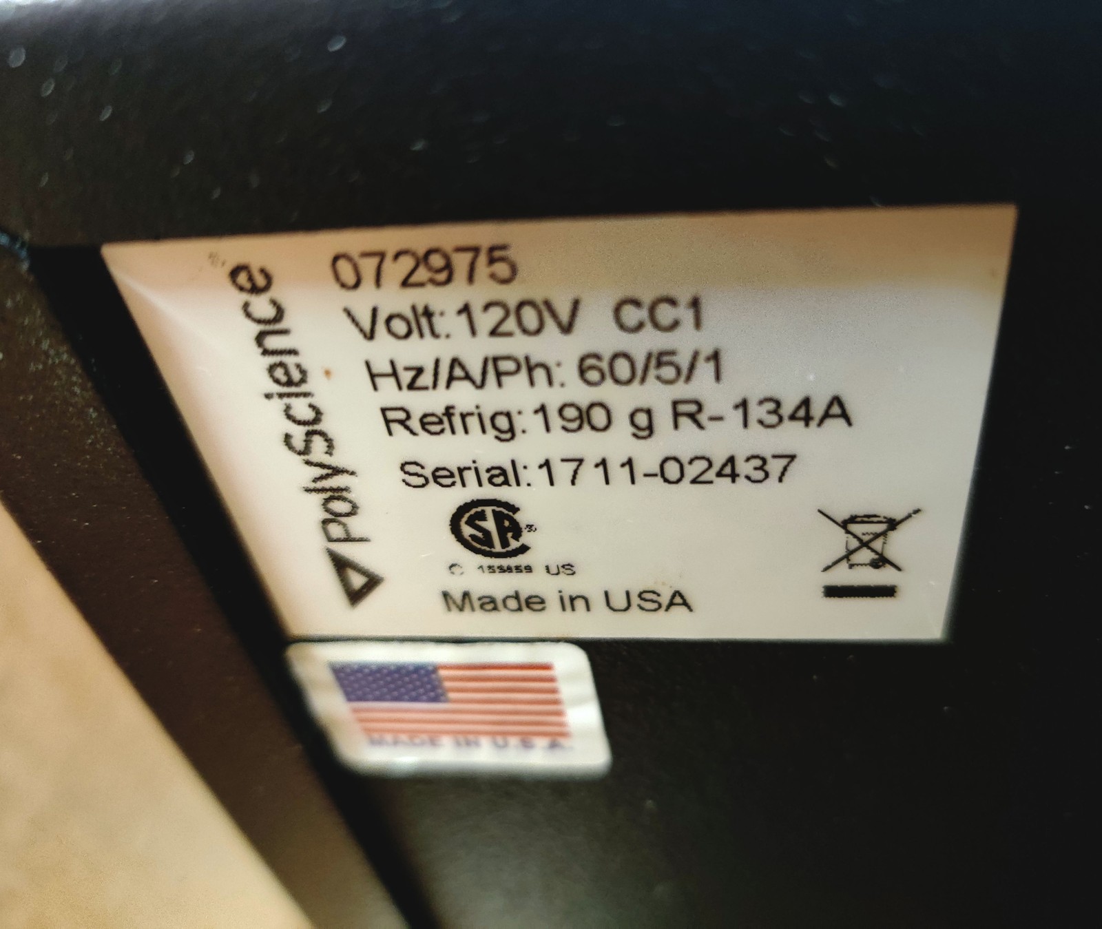 PolyScience Chiller Pack 120V 250W 12°C 072975 for PerkinElmer ICP OES NEW