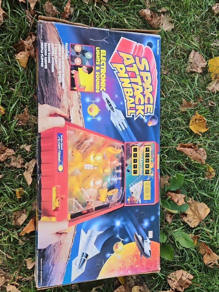 Space Attack 1989 Playtime Products Tabletop Pinball Machine No Score Function