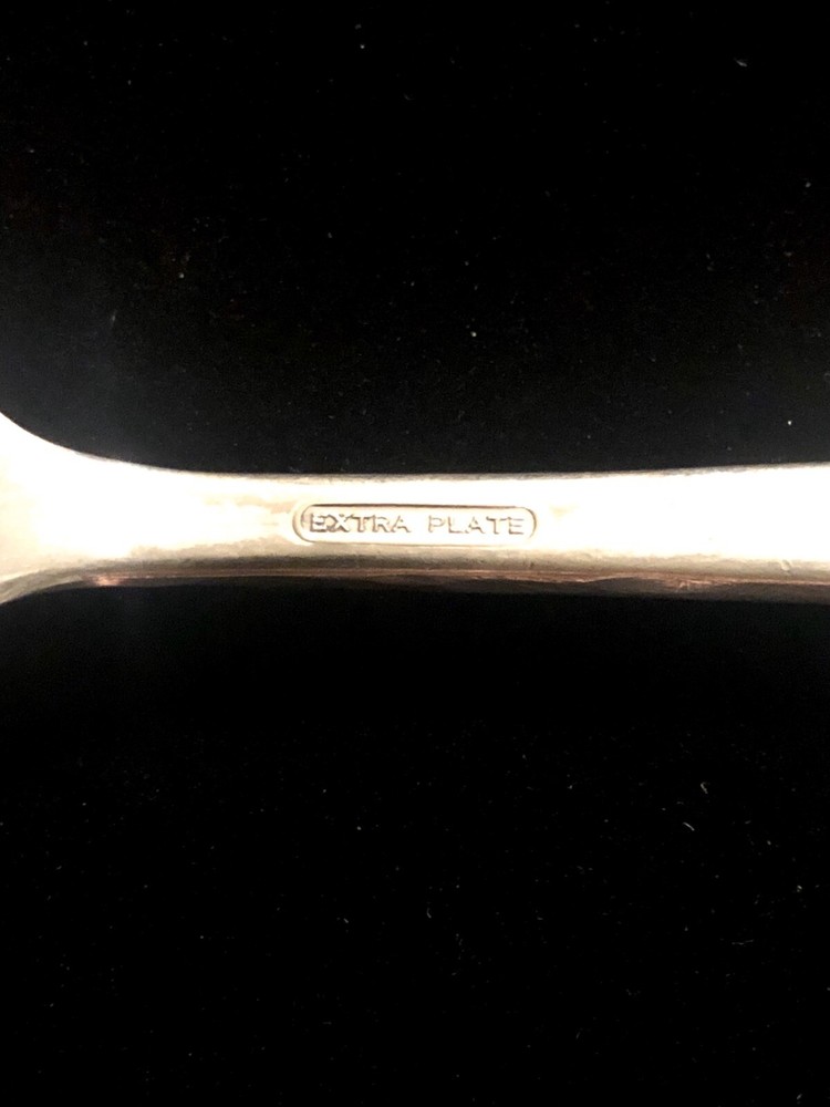 Antique Oneida BERNICE 1900 Silverplate Cold Meat Serving FORK Beaded 8 1/2”