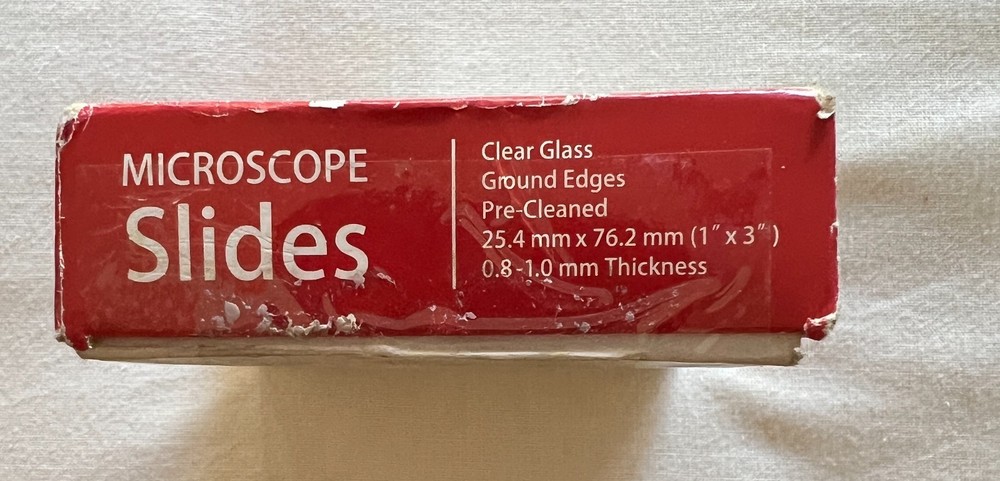 AmScope 71 Pre-Cleaned Microscope Slides Ground Edges-1 x 3 in-Open Box