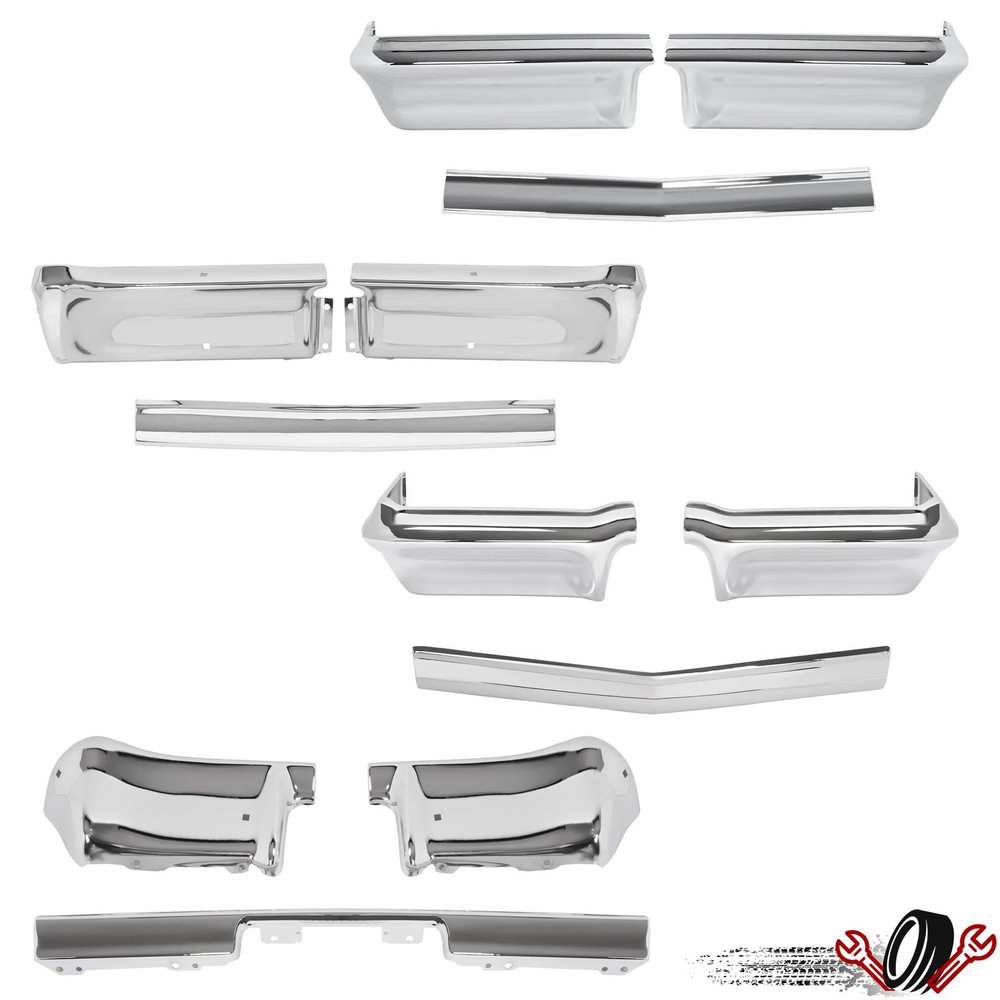 NEW Replacement Chrome For Chevy Impala 1962 1963 Front/Rear Bumper Panel Set