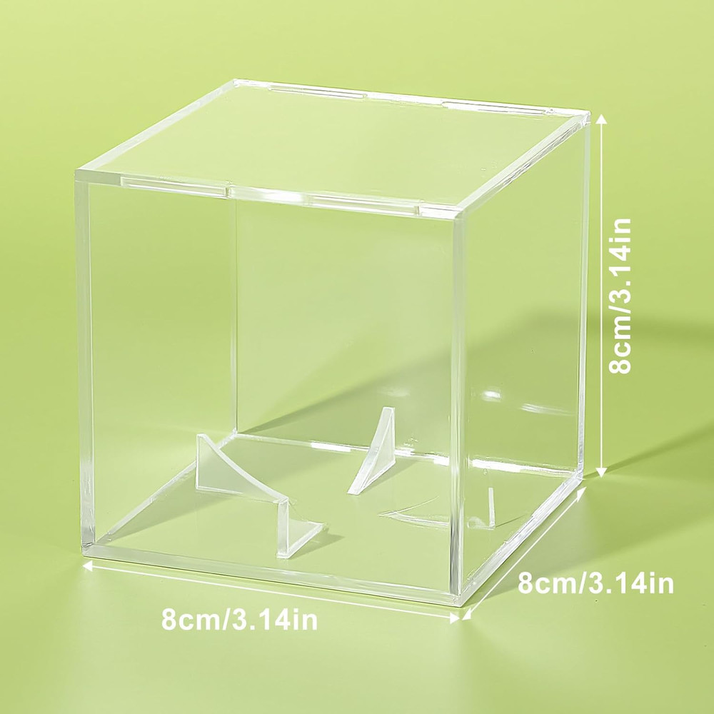 16 Pack UV Protected Acrylic Boxes for Display,Clear Display Case Baseball Cube