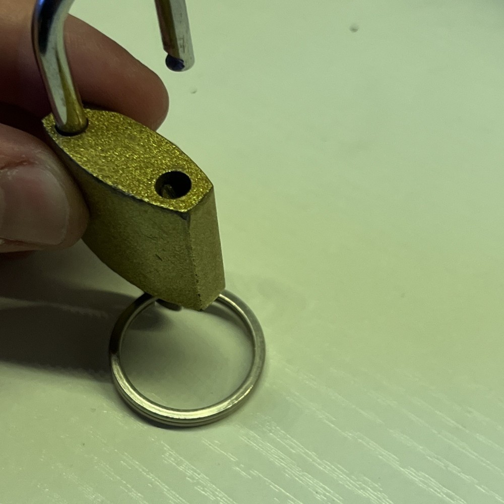 Solid Brass Padlock with Key, Pad Lock 1-1/2 in. Wide Lock Body, Locker