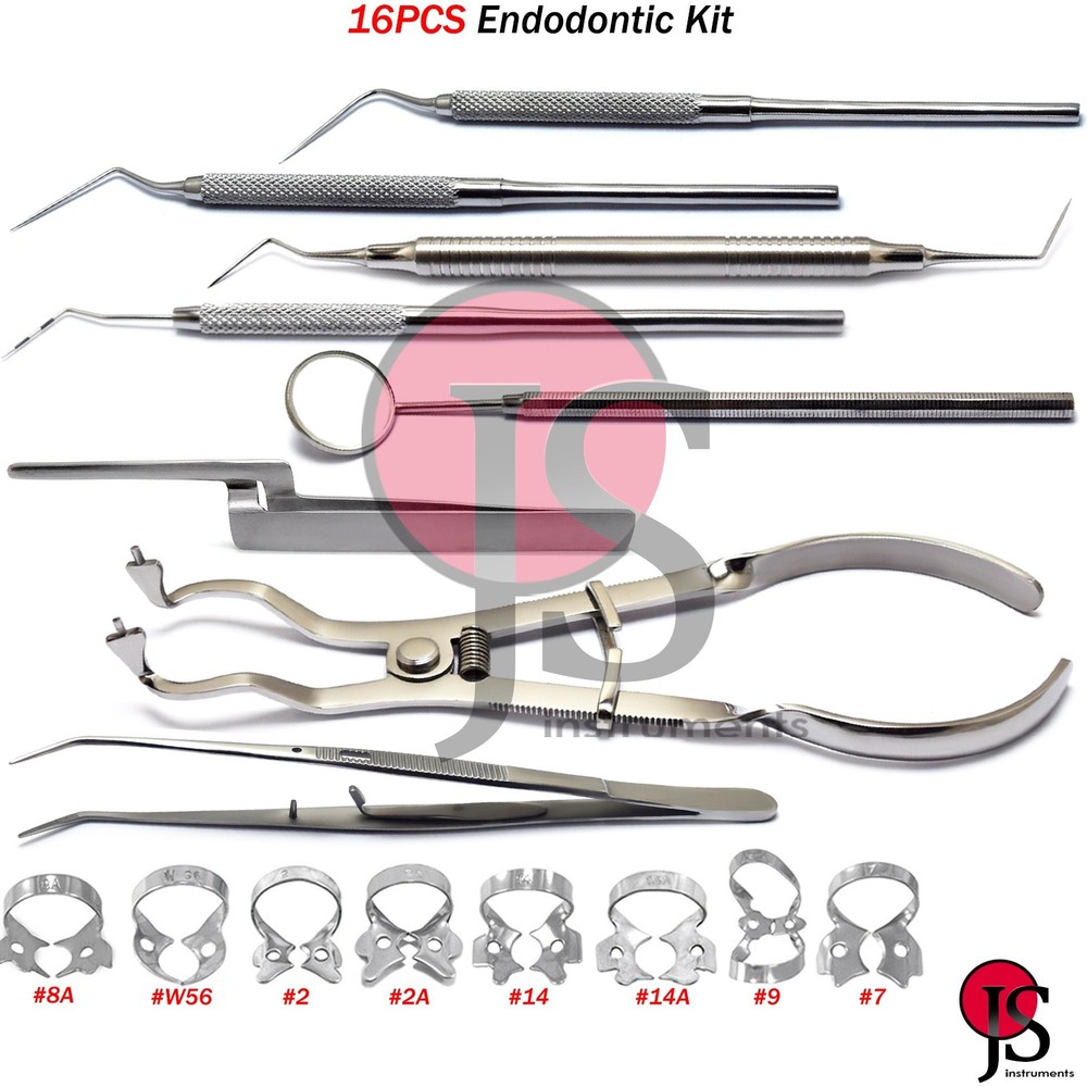Endodontic Kit Explorer Plugger Molar Clamps Restoration Articulating Forceps