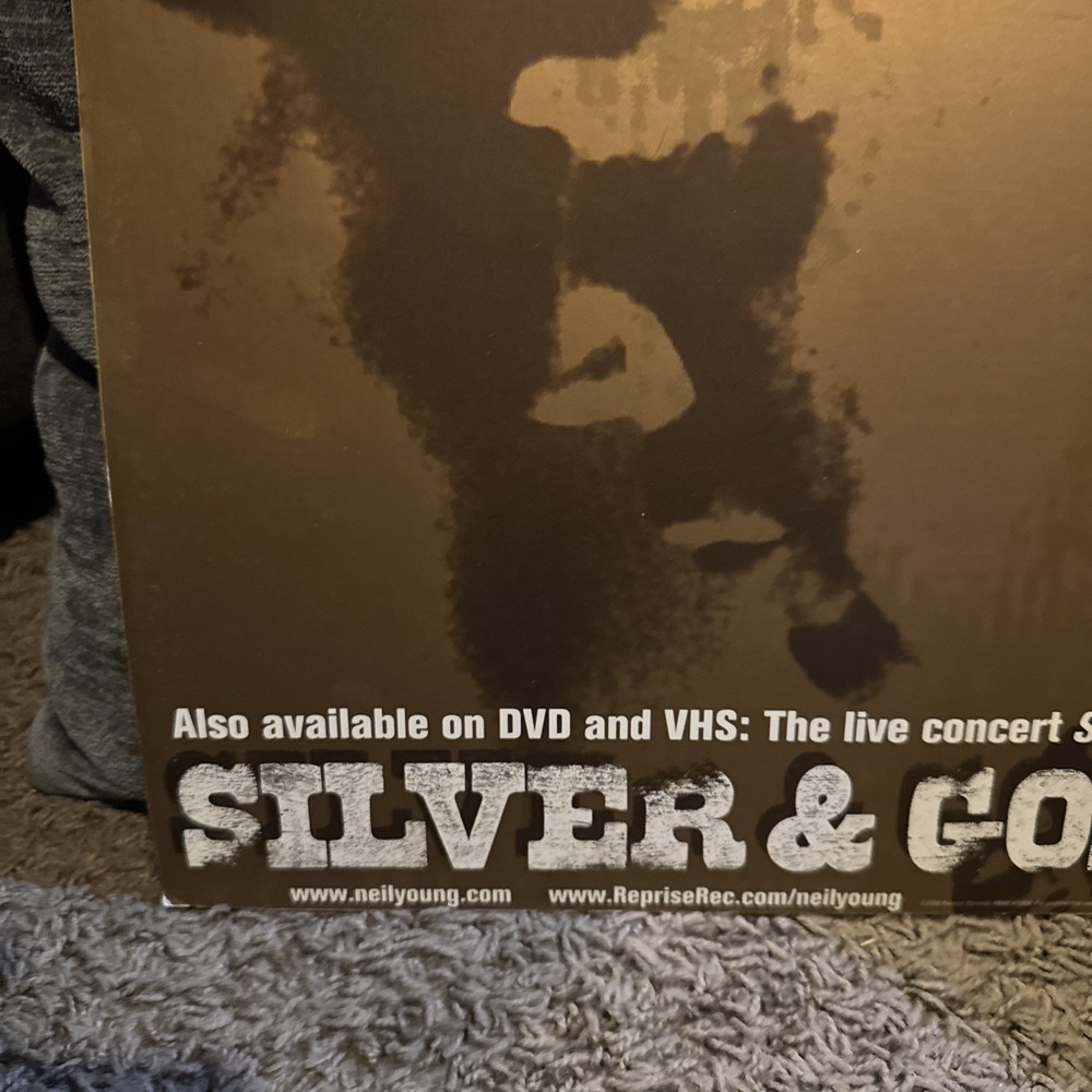 Neil Young 12x12” DS Promo Poster Flat Silver And Gold 2000
