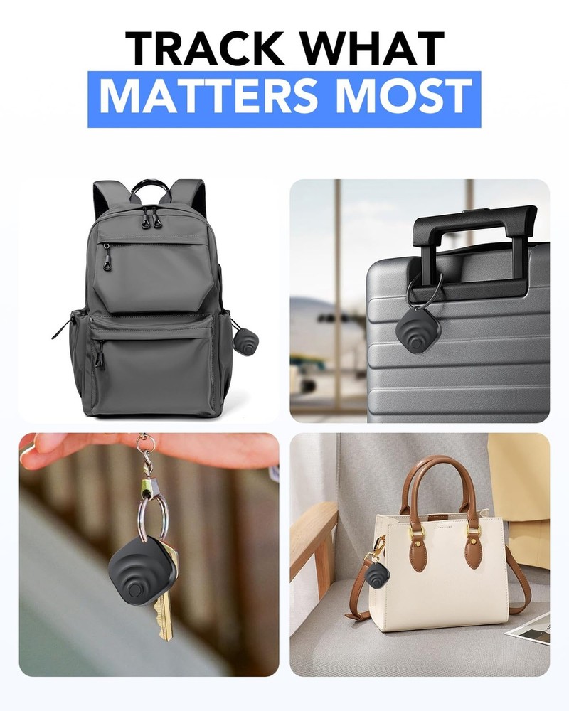 4 Pack Dual System Tracker for iOS and Android Bluetooth Tracker Smart Tags C...