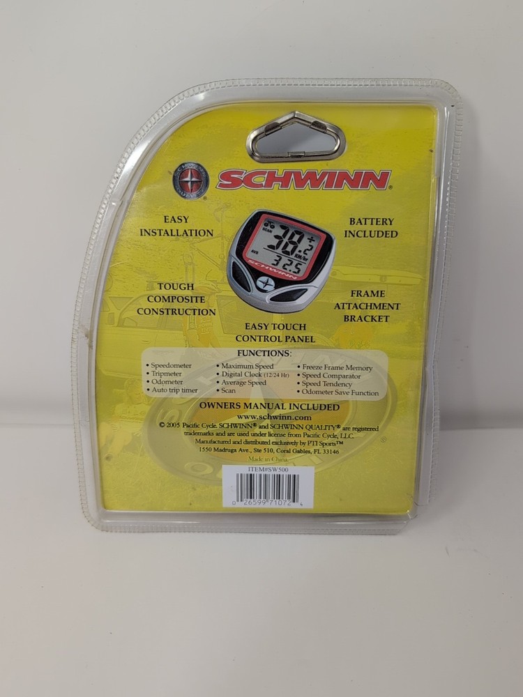 Schwinn 12-Function Wired Bike Computer Speedometer/Tripmeter/Odometer – Wired