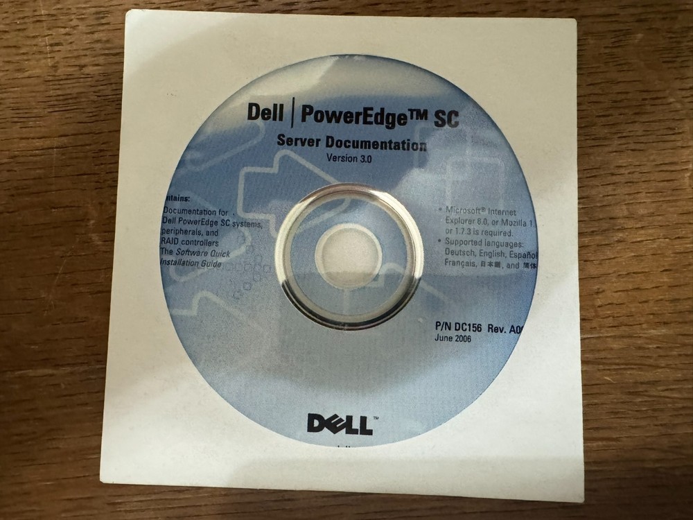 Dell PowerEdge SC Server Documentation CD Version 3.0 P/N DC156 0DC156