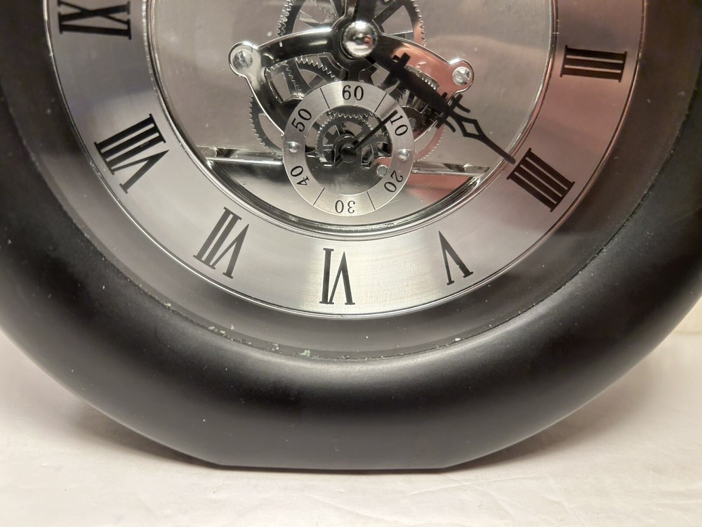 Black Interactive Gear Desktop Clock 7” Home Office Desk