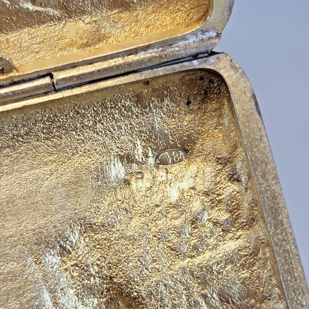 Large 19C Russian Silver Cast Cigarette Case