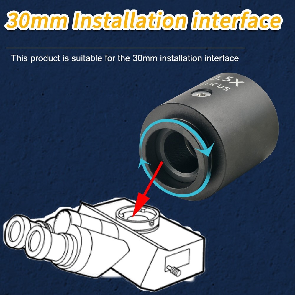 0.5X Microscope Interface Adjustable Focal Length 30mm Microscope Interface