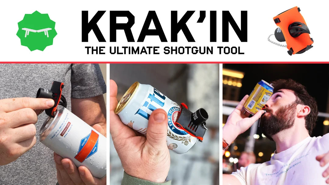 The Krak'in 2.0 - Shotgun Can Tool with Built-in Funnel - TikTok Tailgating