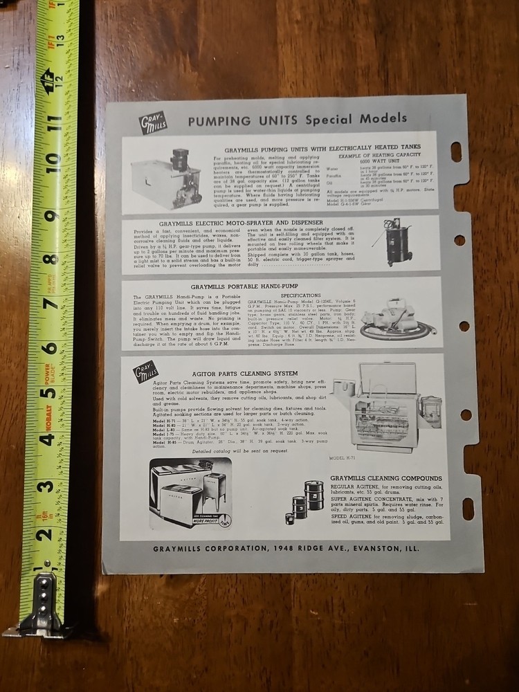 GRAY MILLS PORTABLE PUMPING UNITS CATALOG MACHINE