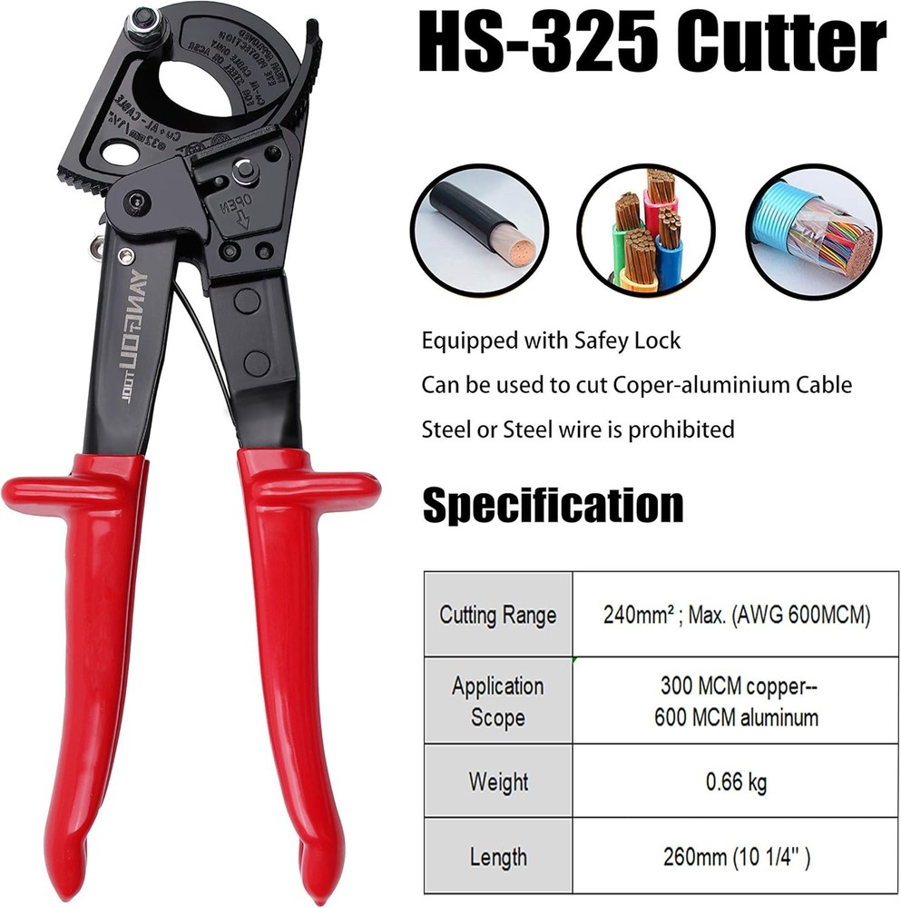 Yangoutool Heavy Duty Ratchet Cable Cutter