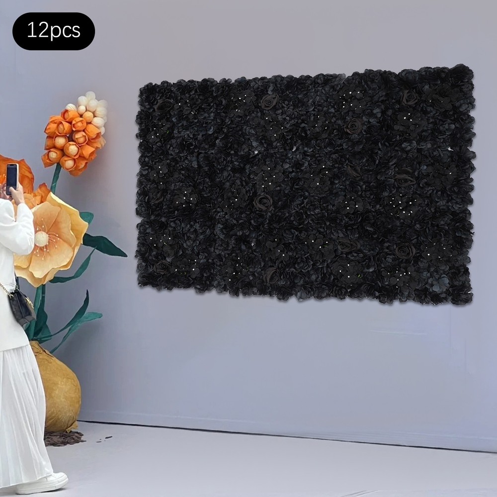 12 Pcs Flower Wall Panel, Artificial Flower Backdrop, Flower Panels For Backdrop