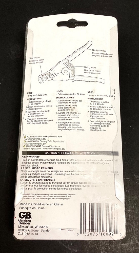 Sealed Gardner Bender Strip-Easy Automatic Stripper 8-22 AWG SE-92