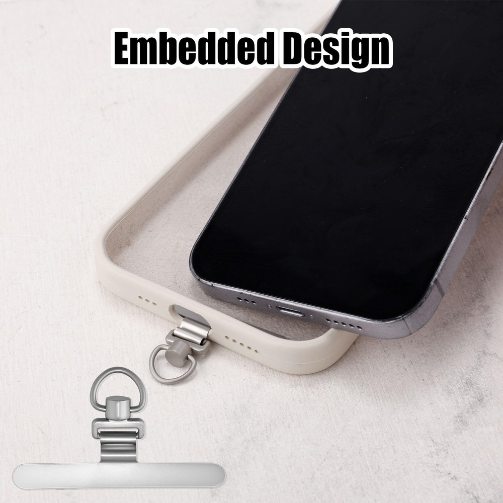 BOXOB Phone Tether Tab, Stainless Steel Cellphone Metal Patch Medium, Silver