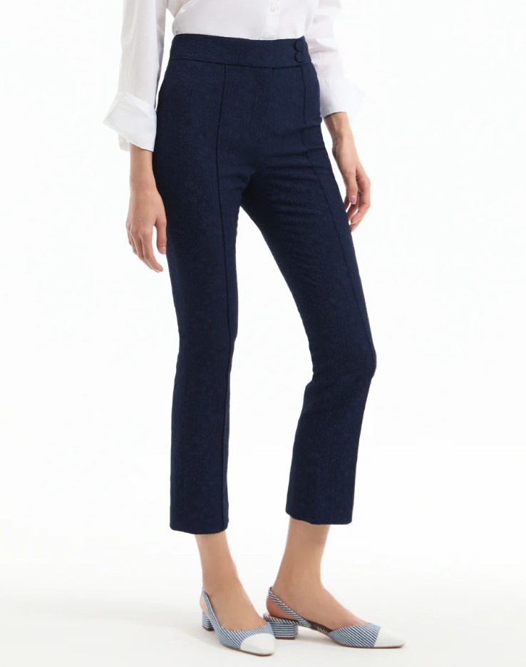 NEW VERONICA BEARD Dell Jacquard Pant Navy 0-12