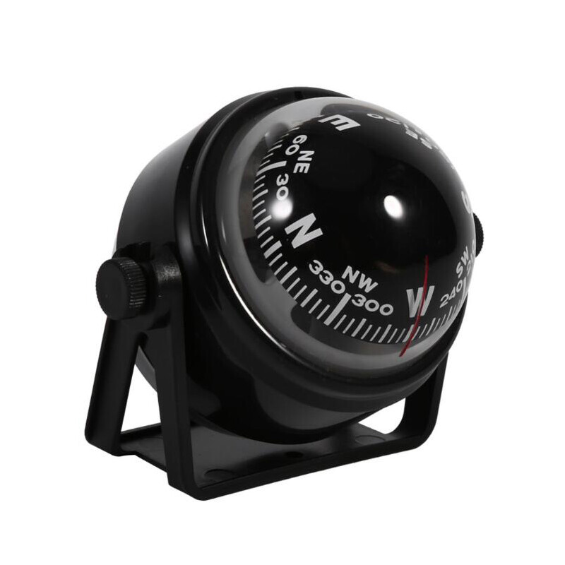 Boat Black Multifunctional Navigation Bracket Digital Compass ABS Waterproof