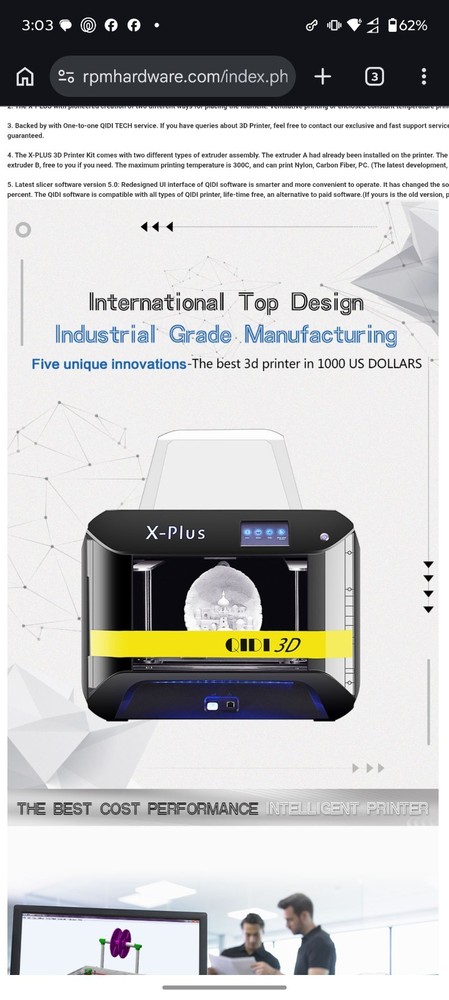 Qidi Tech X-Plus 3D Printer Dual Extruder Enclosed Build Plate Touchscreen