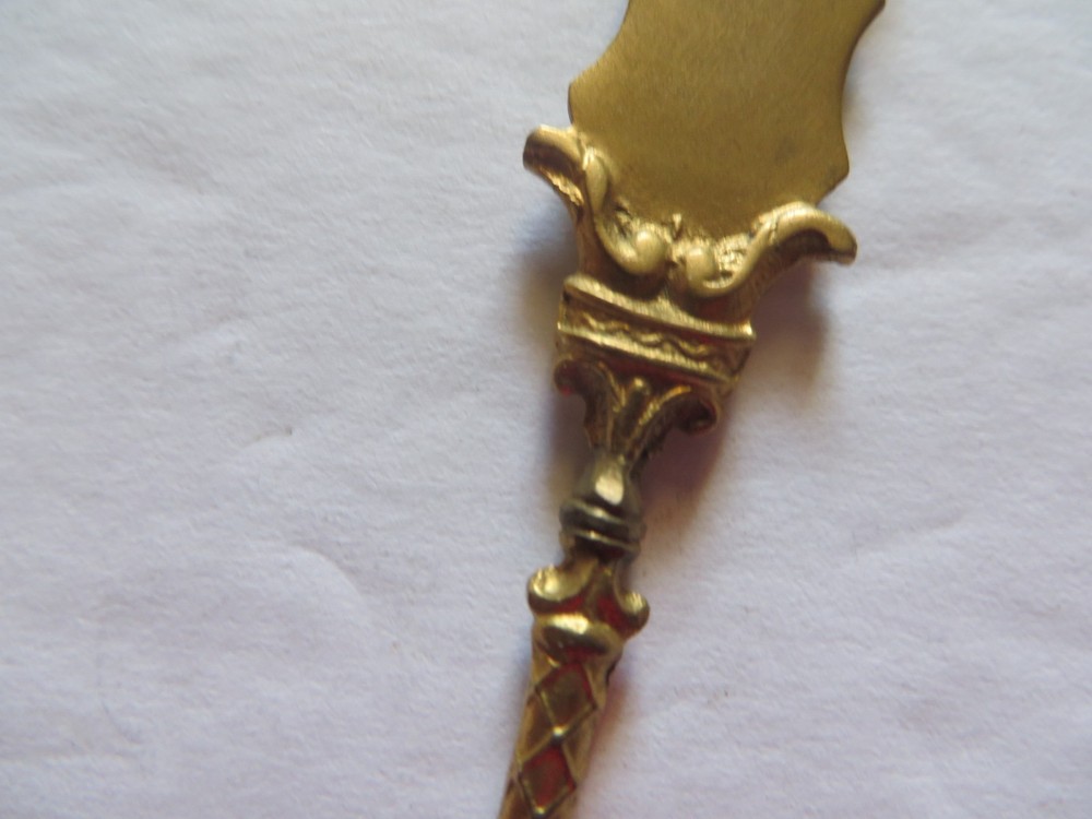 German 5 " 800 Silver Enameled Brussels Souvenir Spoon