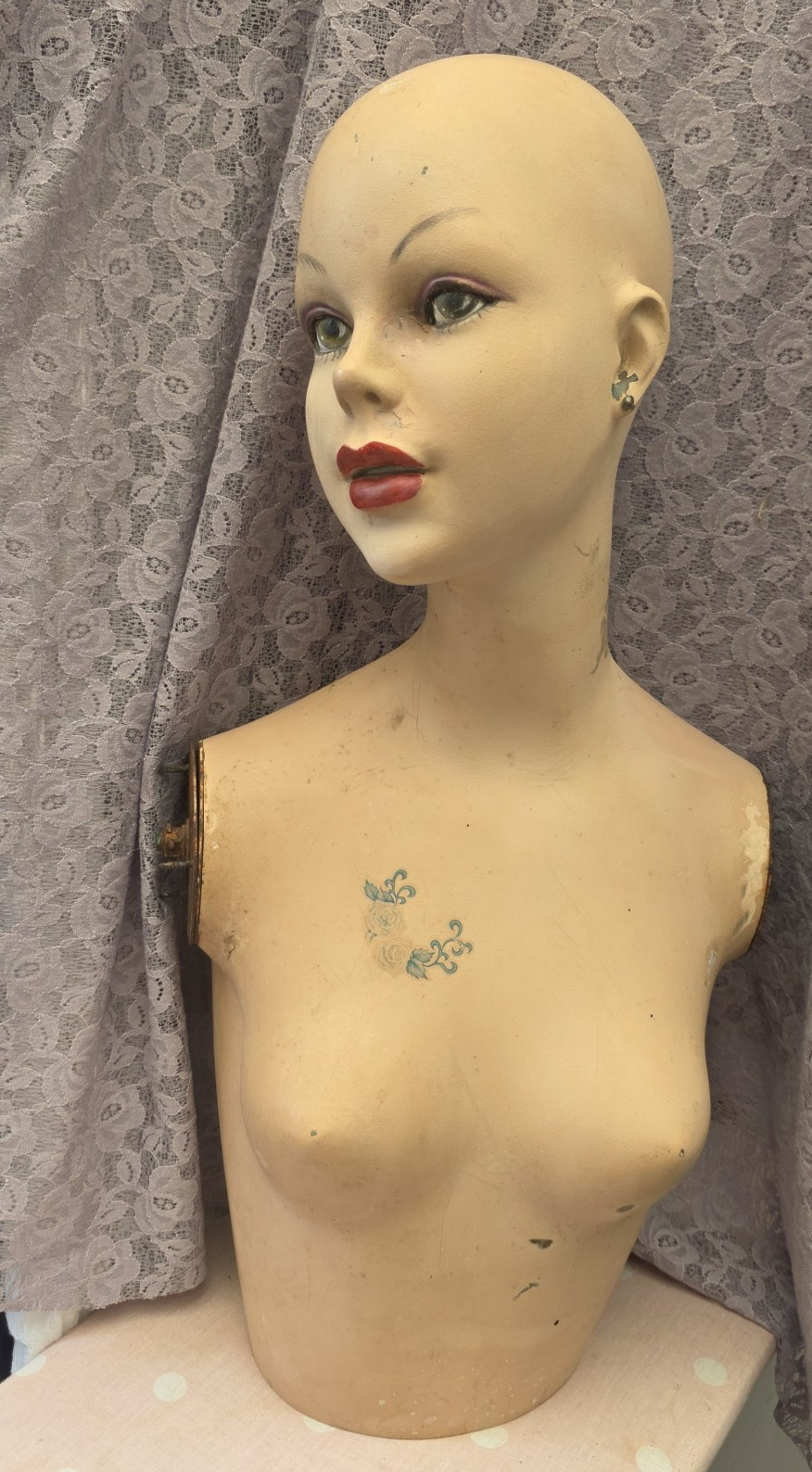Vintage 'Vera' 1950's - 1960's Fibreglass Bust Manniquin