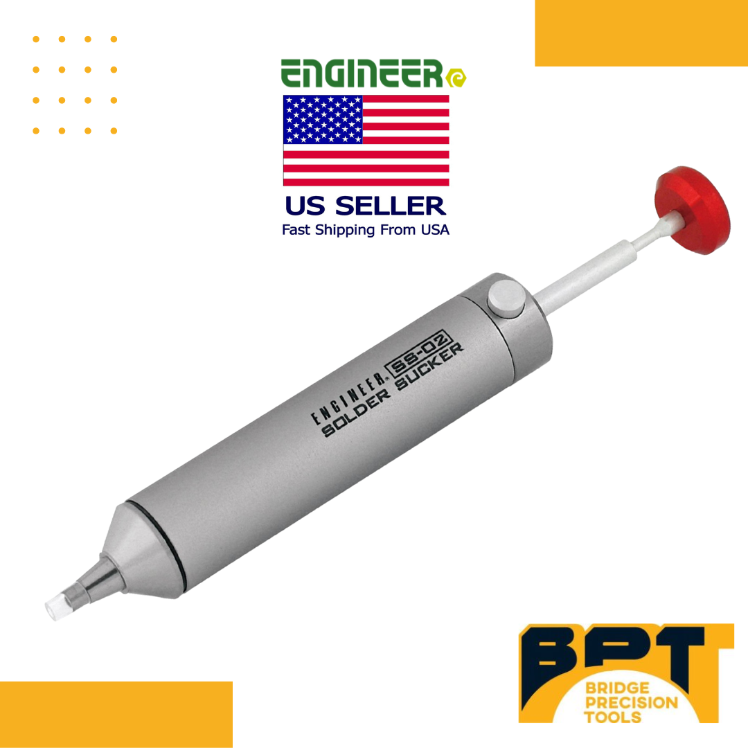 ENGINEER SS-02 Japanese Solder Sucker Desoldering Pump w/Silicone Tip Spare Tube