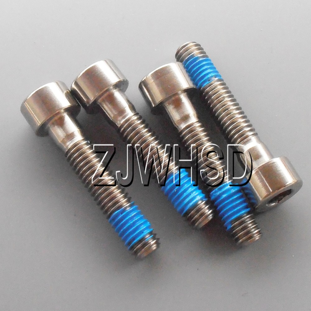 4pcs M6 x 30 mm Ti Titanium Screw Bolt Allen Hex Socket Cap Head + Thread Locker