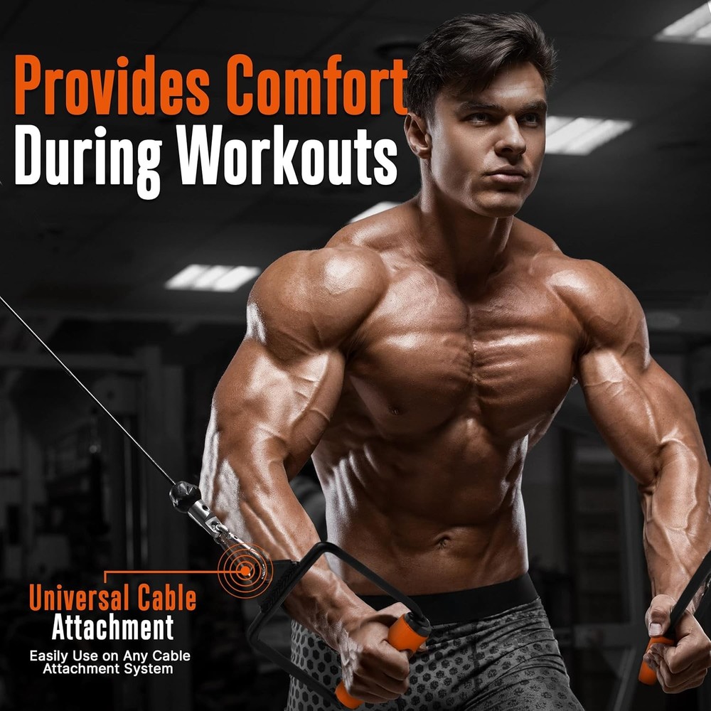 Single D Row Handle Cable Attachment- Non-Slip Handle for Weight Workout