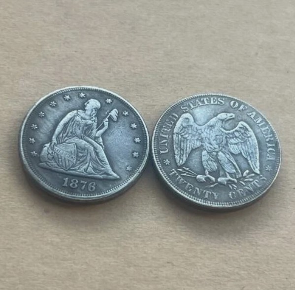 Lot of 4 1875-1878 Twenty-Cent Piece Silver Coin Seated Liberty