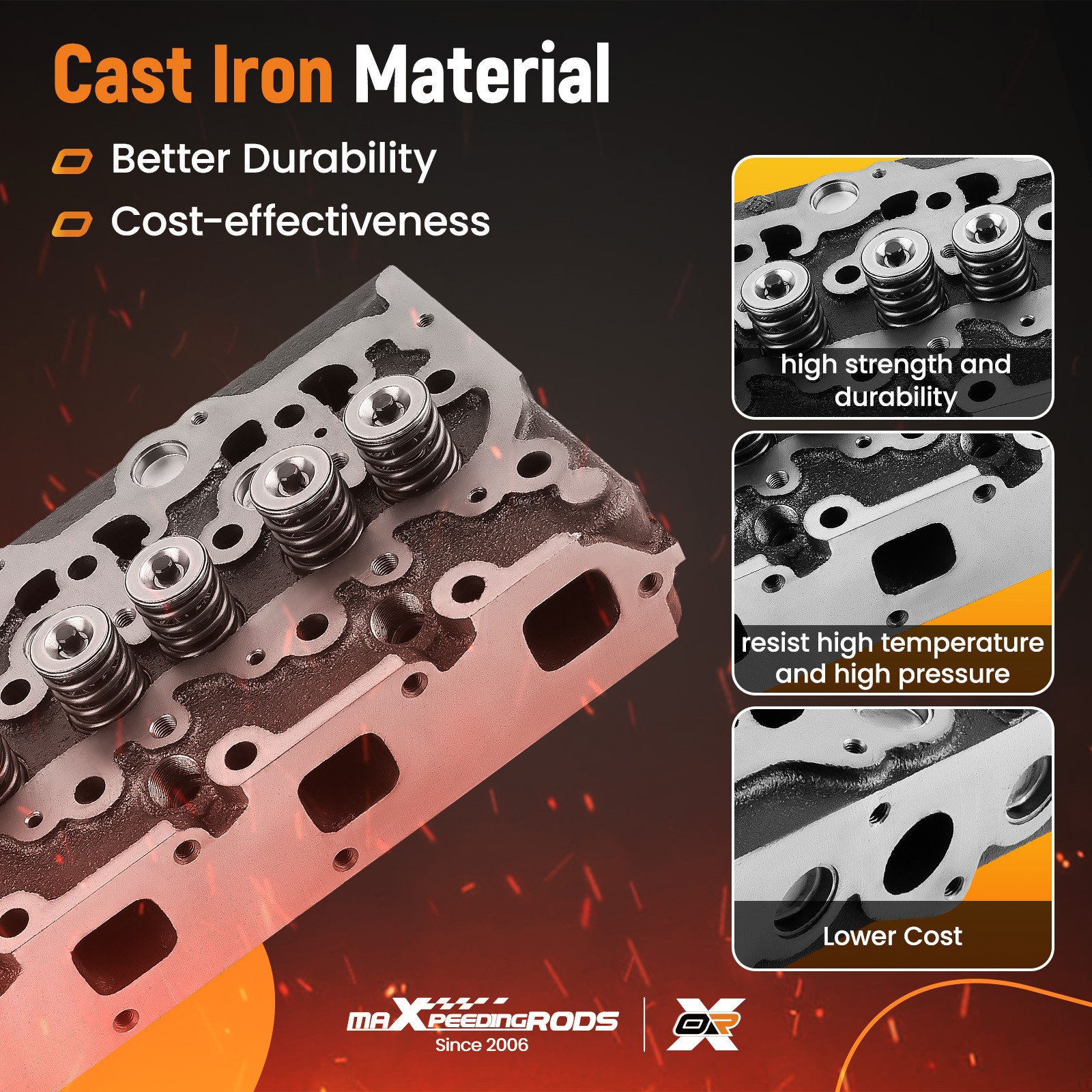 Complete Cylinder Head 19077-03048 for Bobcat 753 Kubota V2203 V2203T V2203E