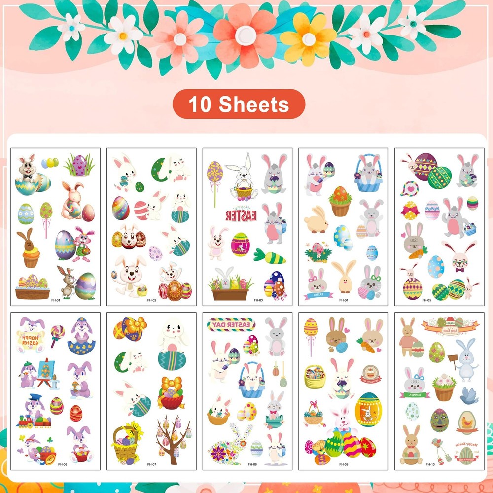 Easter Basket Stuffers Temporary Tattoos, Small, A