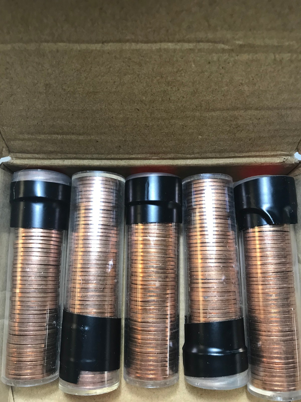 five rolls 1962   BU uncirculated cents