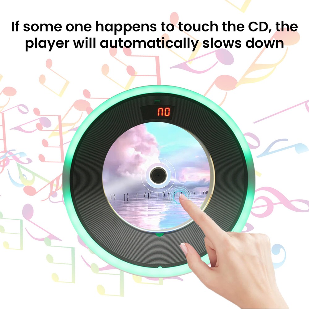 Technical Pro Portable Stylish Wall Mounted CD Player with Bluetooth, LED & USB