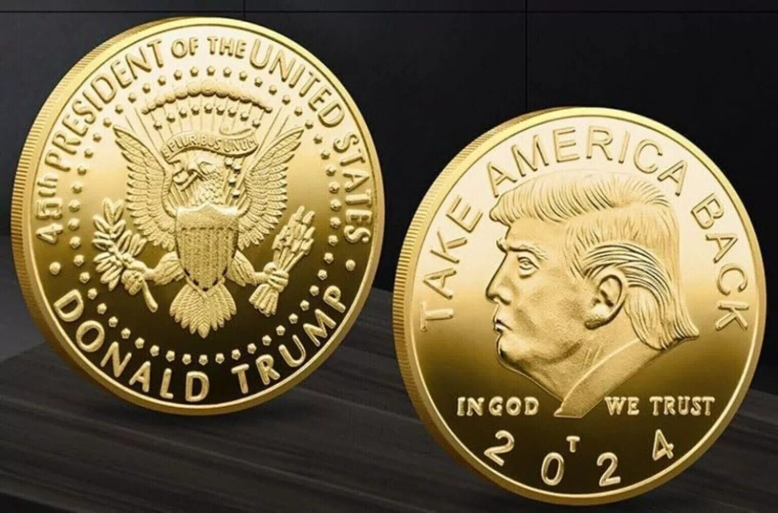 2024 President Donald Trump Commemorative Coin Take America Back Metal Coin Gold