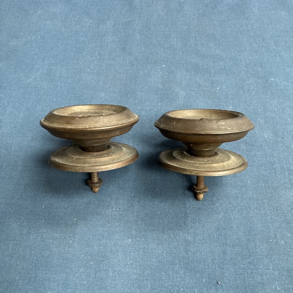 2 Antique Brass Drawer Pull Knobs Federal Pull Handles Furniture Hardware