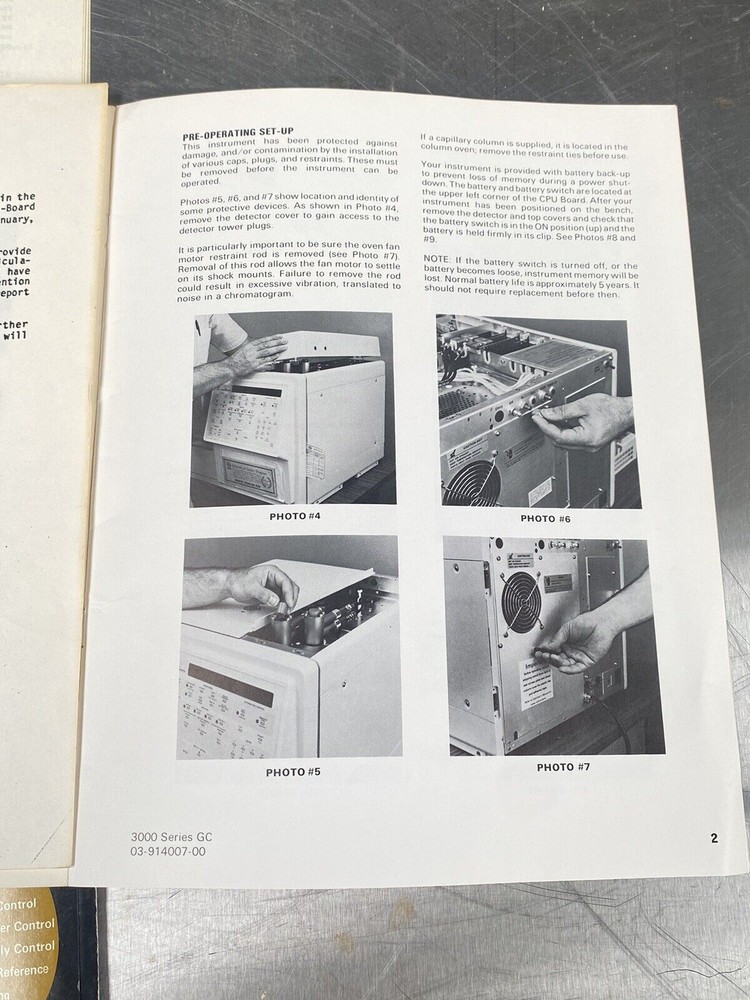 Varian Gas Chromatography / Hp Multiprogrammer- Users Manual / Instructions Book