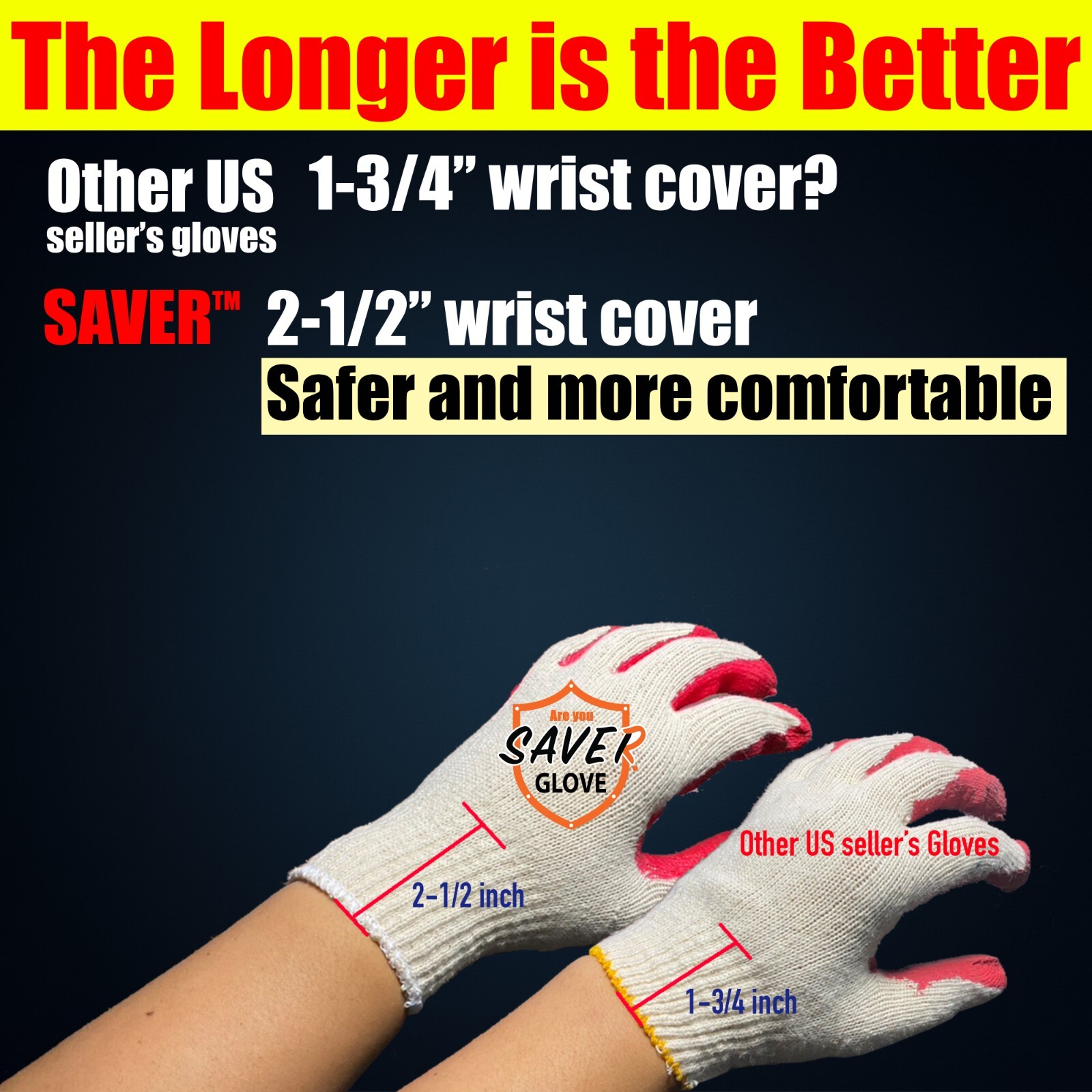 300 pairs of SAVER Red Work Gloves HEAVY DUTY Palm coated Multi Purpose Gloves
