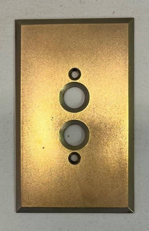 Vintage Solid Brass Push Button Switch Plate Cover Diamond H USA PLEASE READ