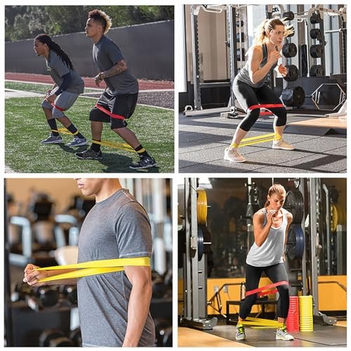 Resistance Loop Exercise Bands with Instruction Guide and Carry Bag, Set 5pcs