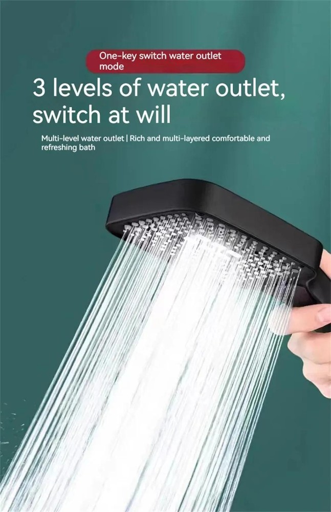 Adjustable Shower Head 3-mode High Pressure Rainfall – Water Saving Design