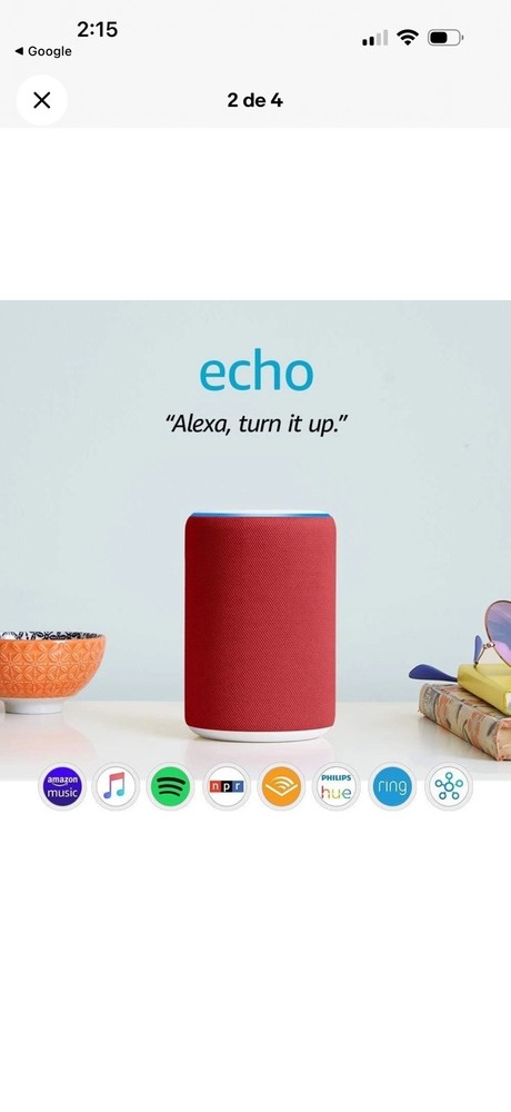 Amazon Echo 3rd Generation - Smart speaker with Alexa Red ‼️Without charger‼️