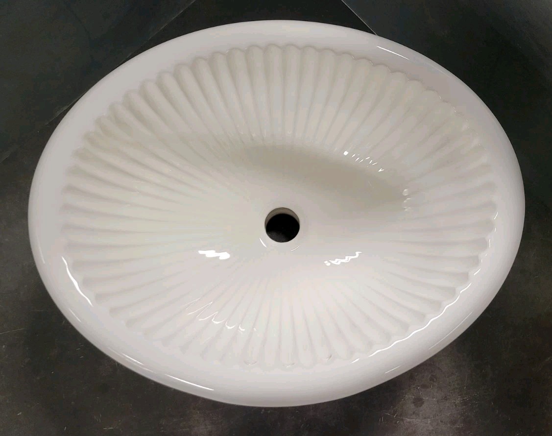 Kohler K-2217 Linia Oval Seashell Sculpted Drop-In Bathroom Sink w/ Overflow