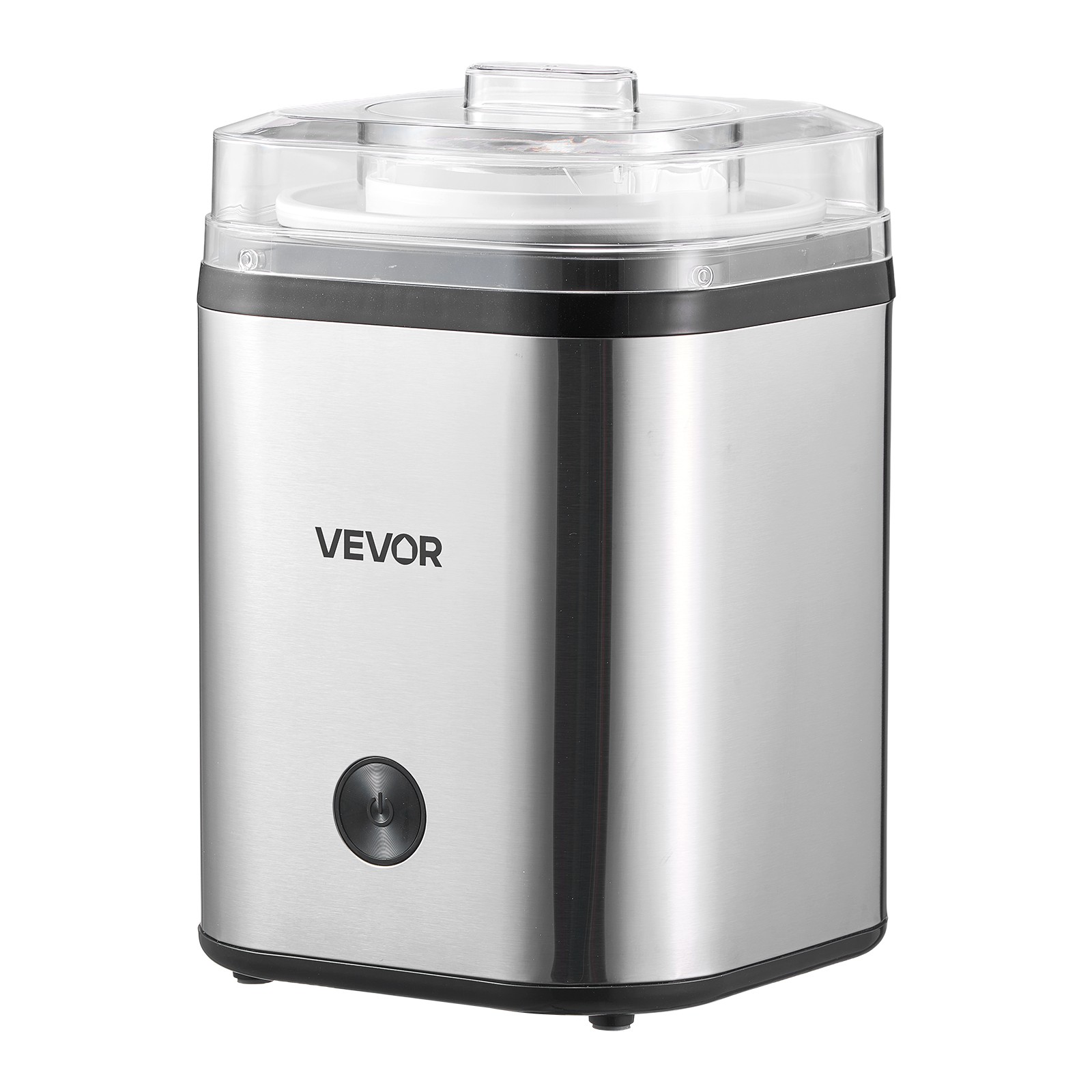 VEVOR Ice Cream Maker Stainless Steel Automatic Machine 2.11 Qt Capacity Silver