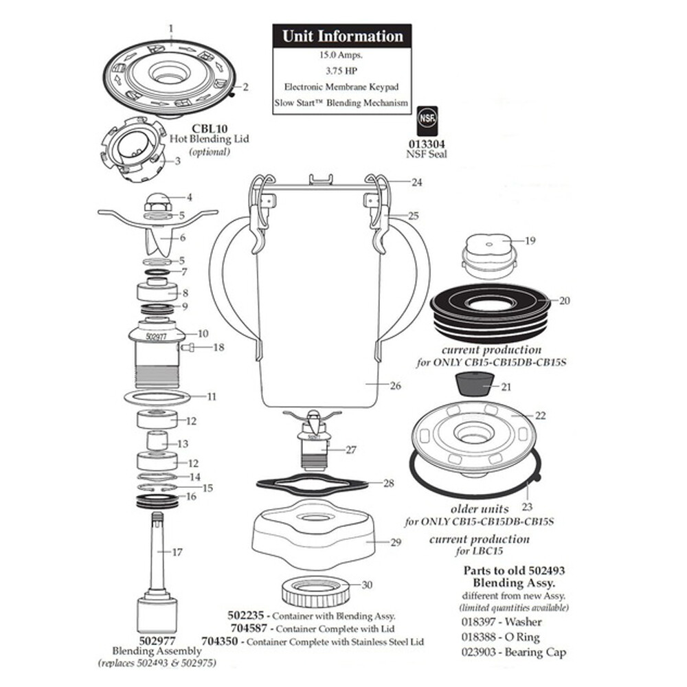 NEW Waring Sealed Bearing 018386 for CB10, CB15 Blenders & Others - Genuine USA