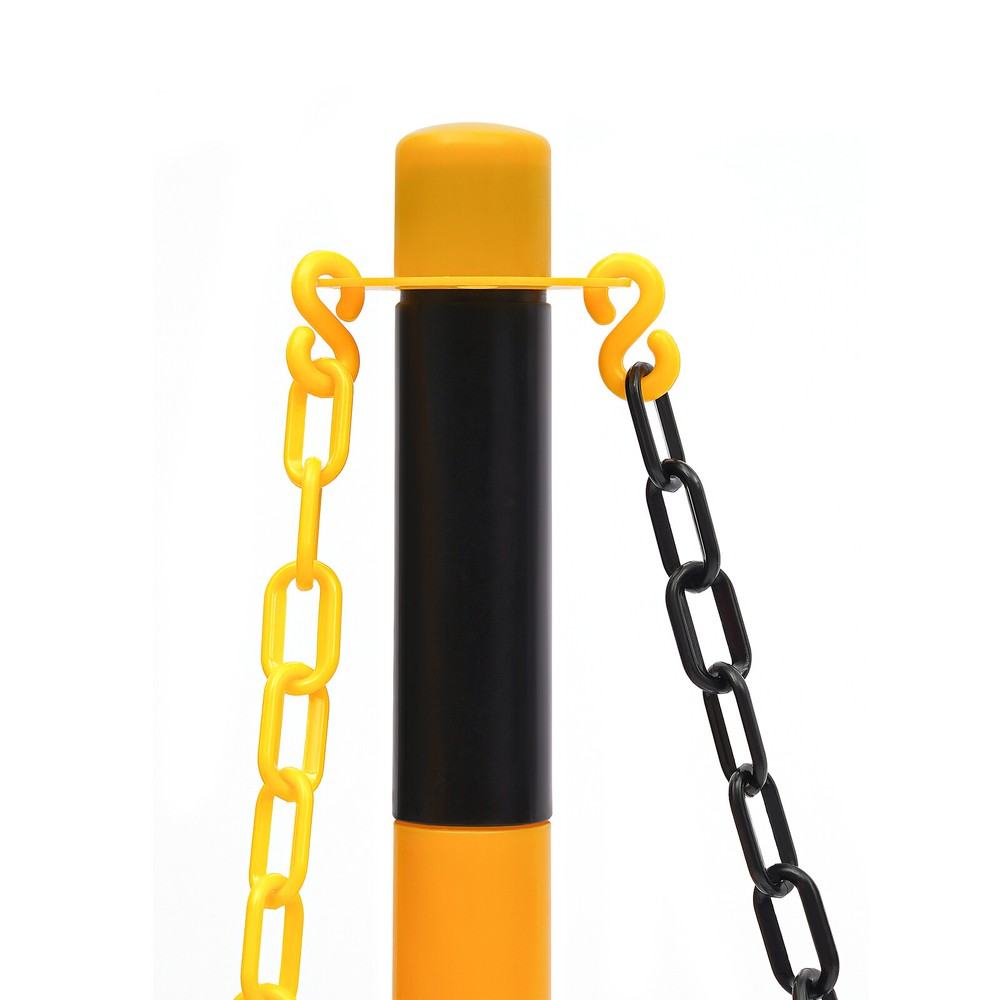 6 Pack Free Standing Safety Bollards with Chains - Portable & Adjustable