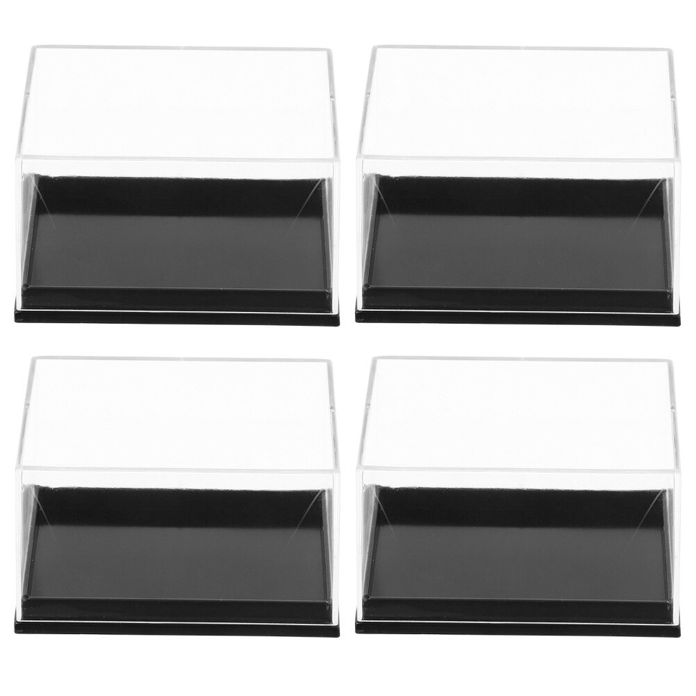 4 Pcs Plastic Specimen Display Containers Clear Boxes for Mineral Sample Storage