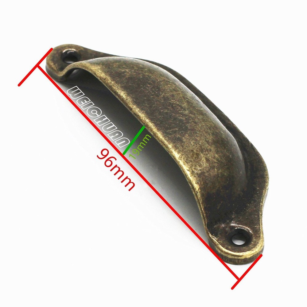 WEICHUAN 20PCS Antique Bronze Iron Drawer Knobs Pulls Handles 3-1/4",