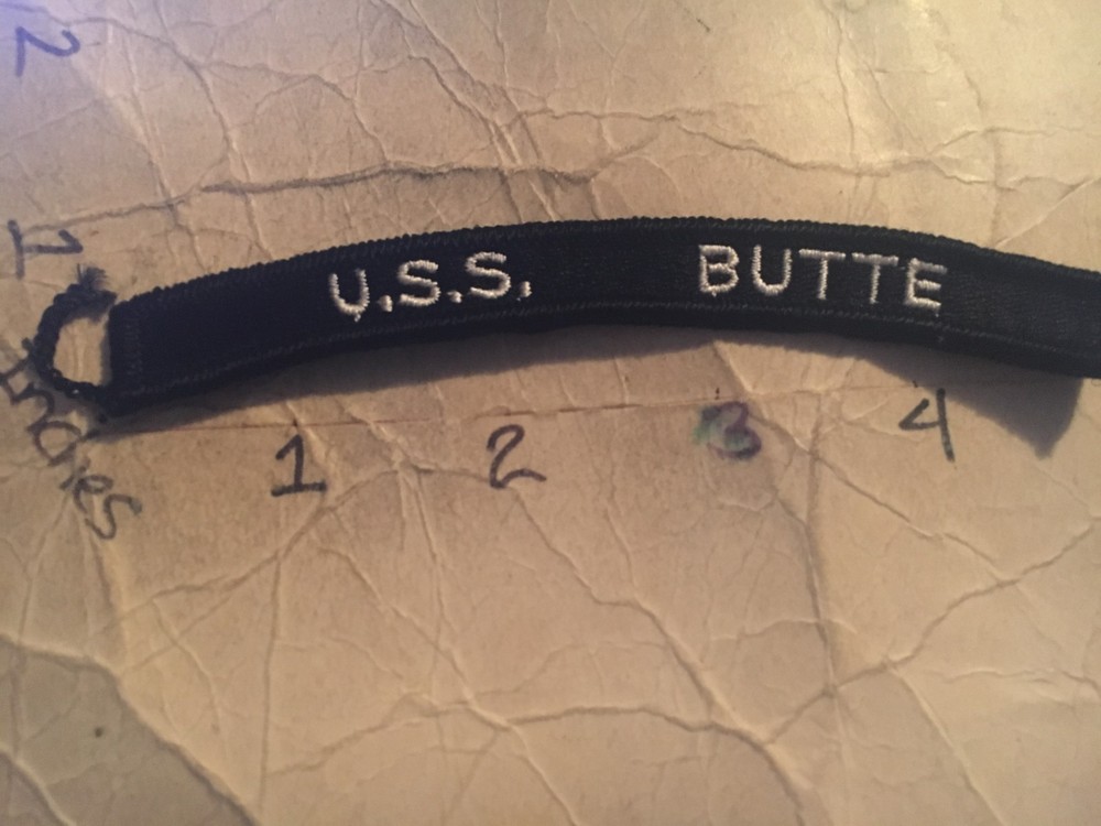 US NAVY SHOULDER STRIP TAB rocker Patch 10/12/25 USS Butte
